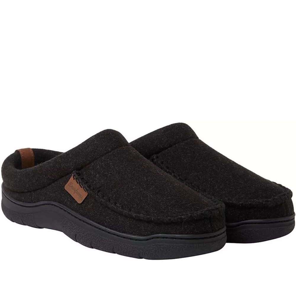 Dearfoams Men's Clog Style Memory Foam Slippers Wool Blend Small 7/8
